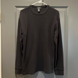 Men's black thermal long sleeve tee Size S